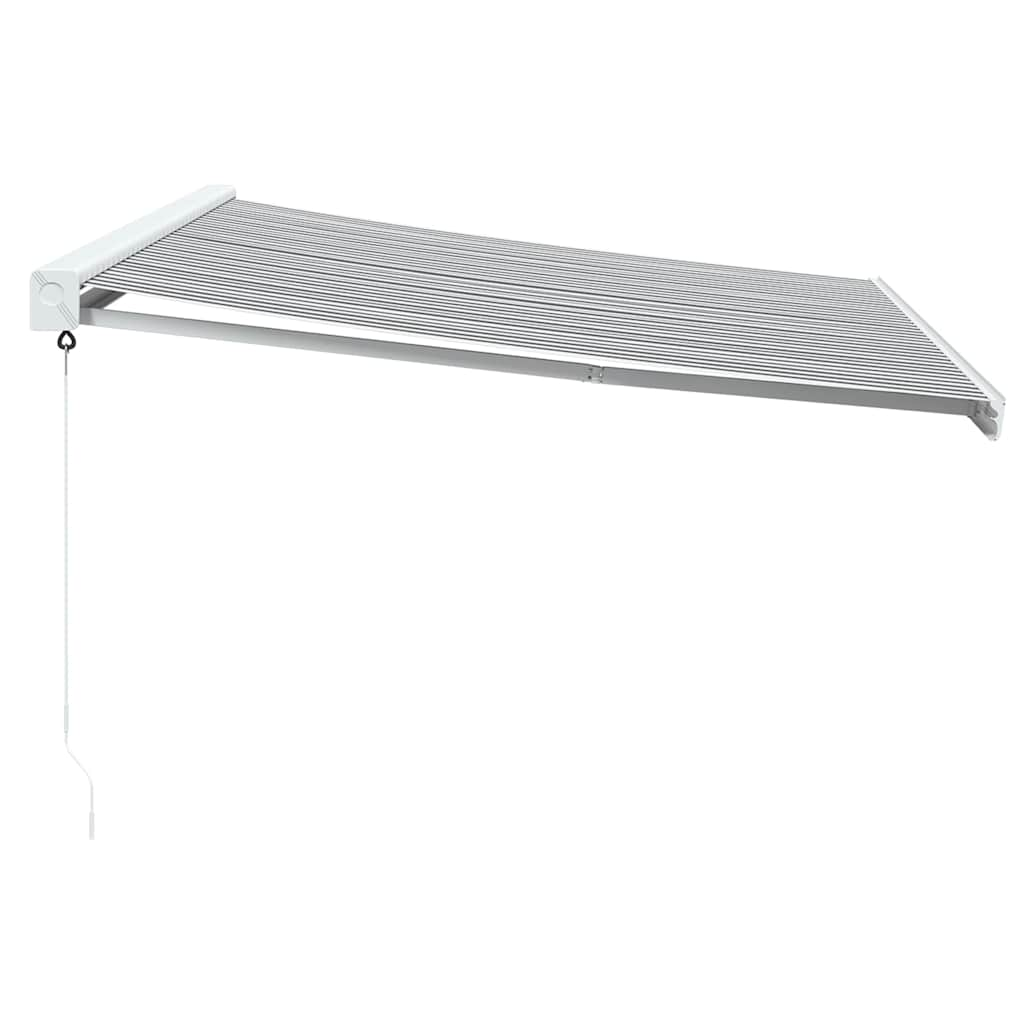 Auvent rétractable anthracite et blanc 4x3 m tissu et aluminium