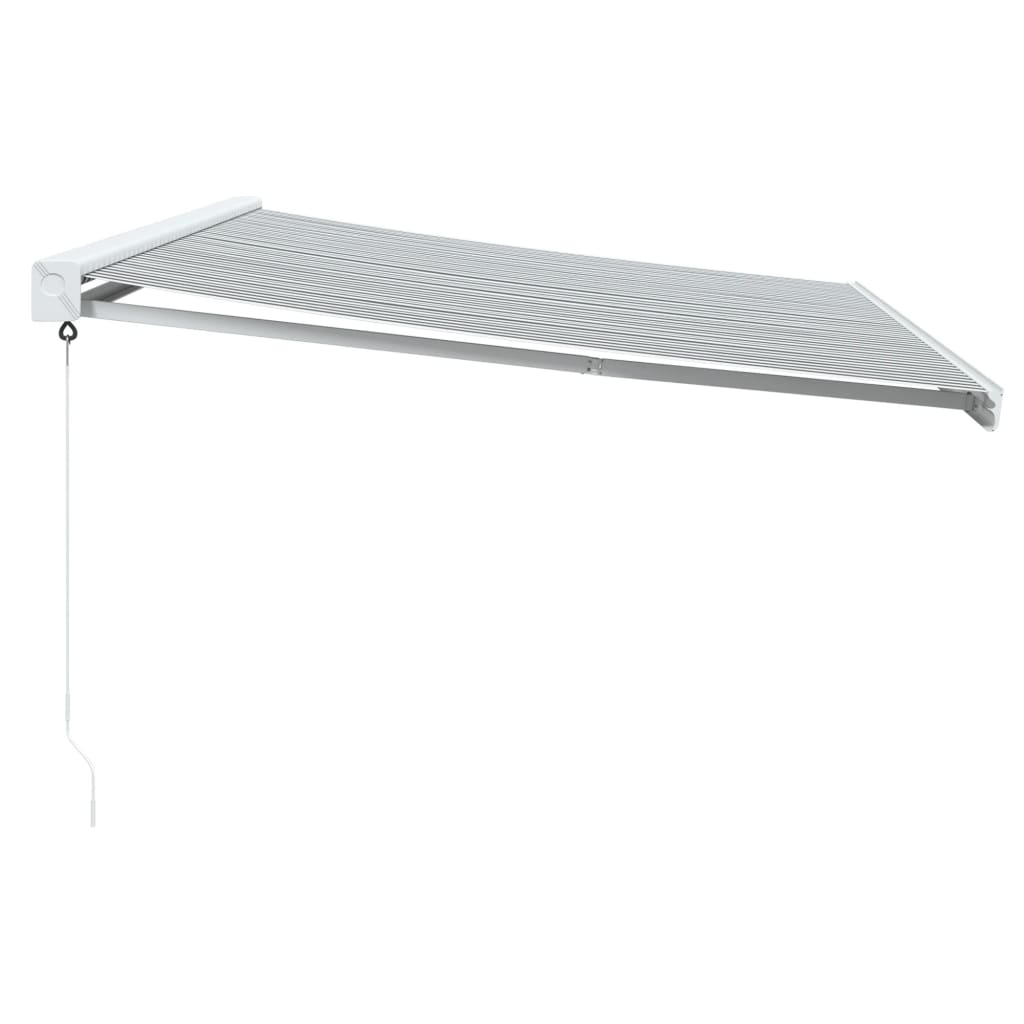 Auvent rétractable anthracite et blanc 5x3 m tissu et aluminium