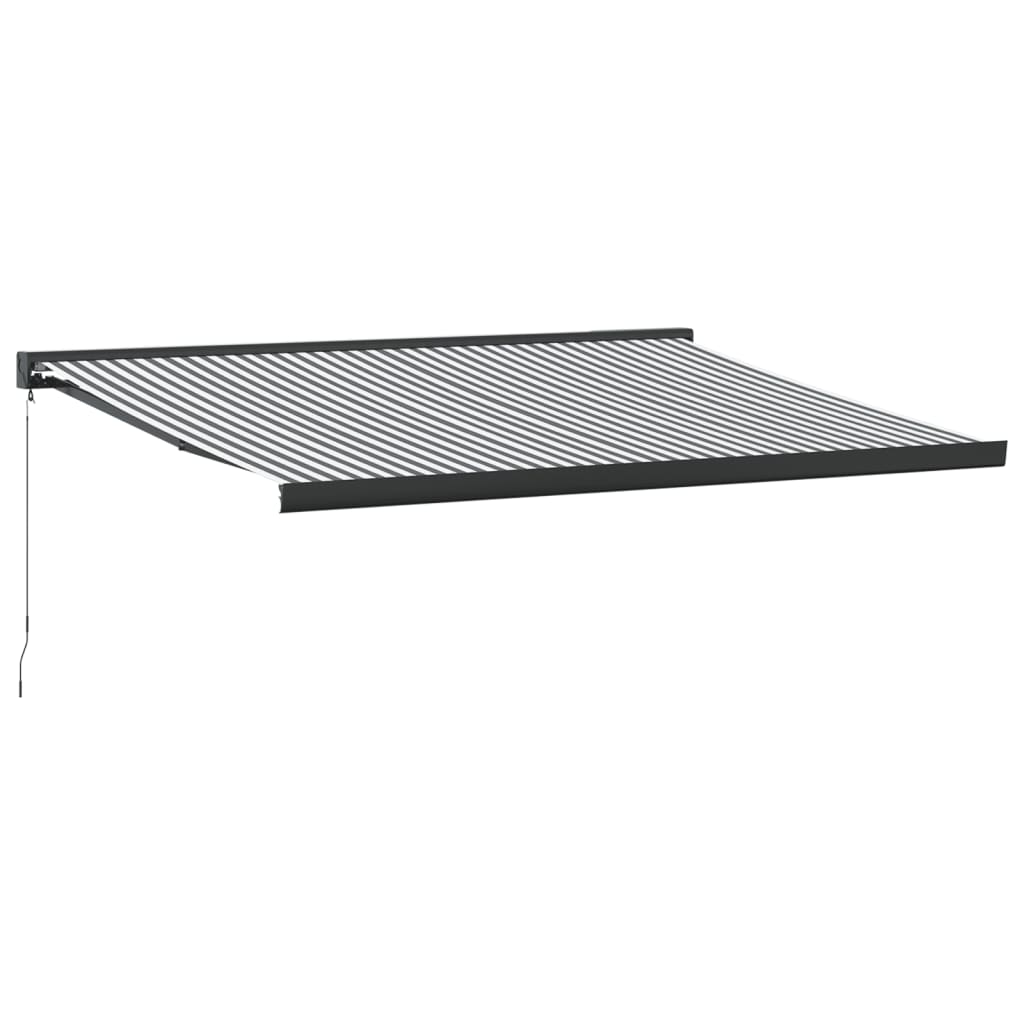 Auvent rétractable anthracite et blanc 4x3 m tissu et aluminium