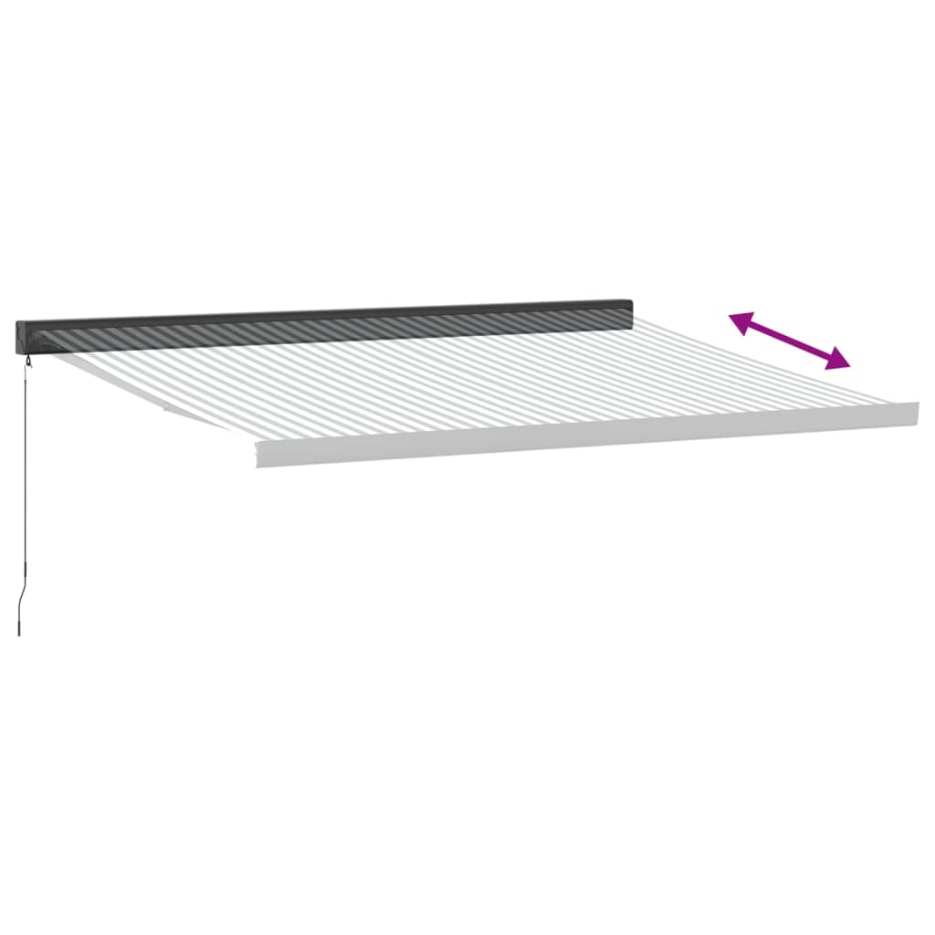 Auvent rétractable anthracite et blanc 4x3 m tissu et aluminium