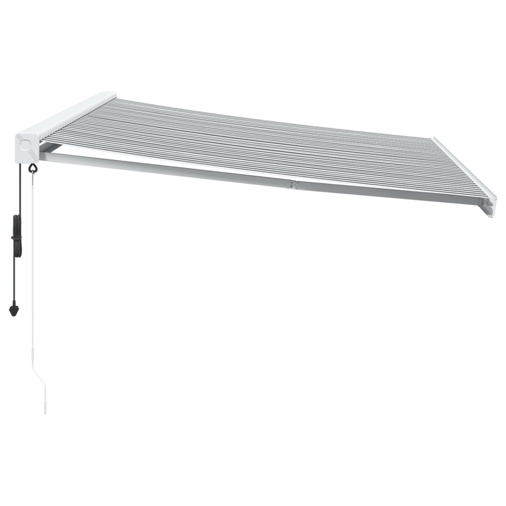 Auvent rétractable anthracite et blanc 4x3 m tissu et aluminium