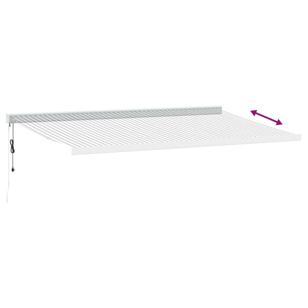 Auvent rétractable anthracite et blanc 5x3 m tissu et aluminium