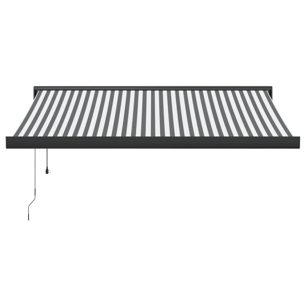 Retractable awning anthracite and white 3.5x2.5m fabric/aluminium