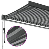 Retractable awning anthracite and white 3.5x2.5m fabric/aluminium