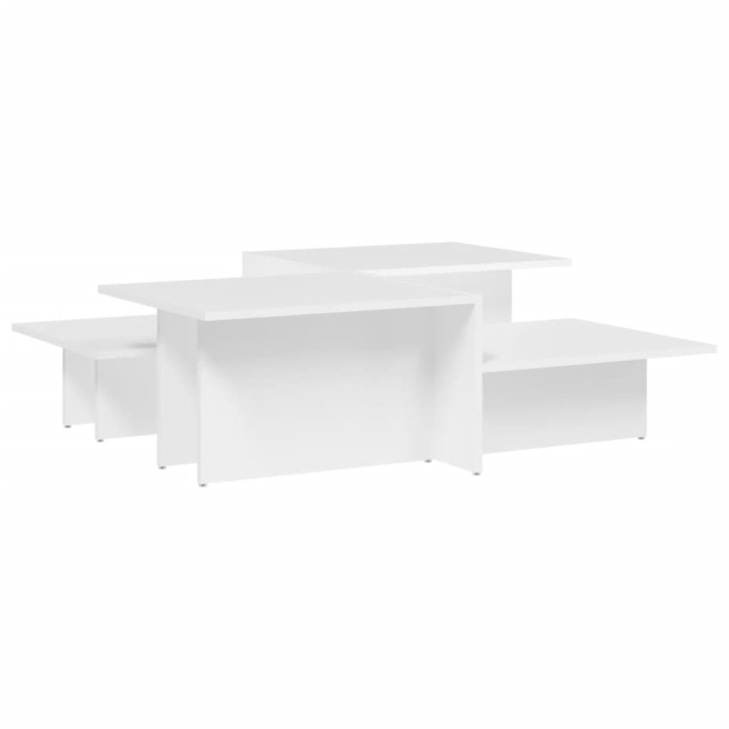 Tables basses 2 pcs blanc bois d'ingénierie