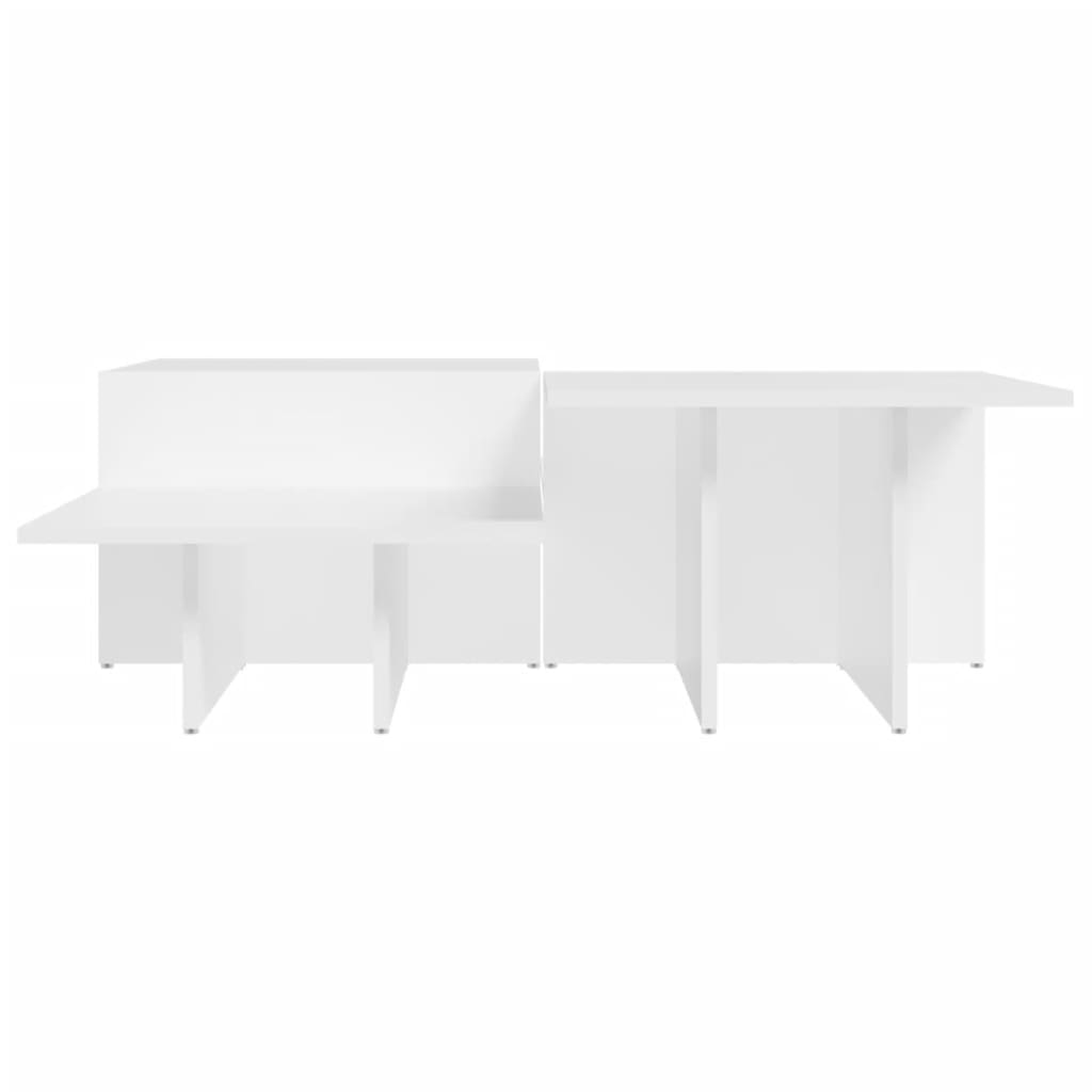 Tables basses 2 pcs blanc bois d'ingénierie