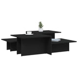 Tables basses 2 pcs Noir Bois d'ingénierie