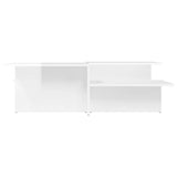 Tables basses 2 pcs blanc brillant bois d'ingénierie