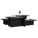 Tables basses 2 pcs noir brillant bois d'ingénierie