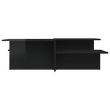 Tables basses 2 pcs noir brillant bois d'ingénierie