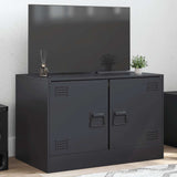 Meuble TV noir 67x39x44 cm acier