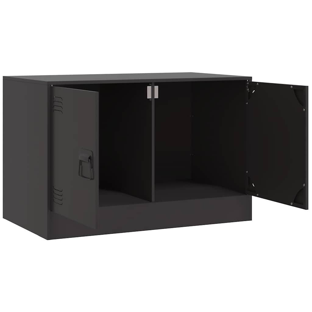 Meuble TV noir 67x39x44 cm acier