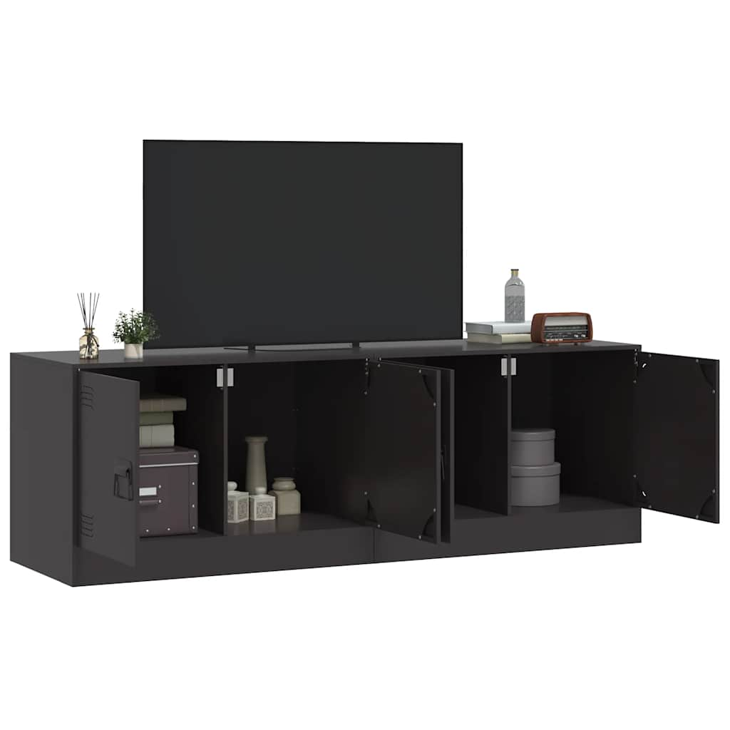 Meubles TV 2 pcs noir 67x39x44 cm acier