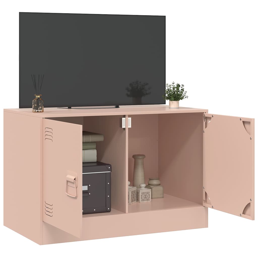 Meuble TV rose 67x39x44 cm acier