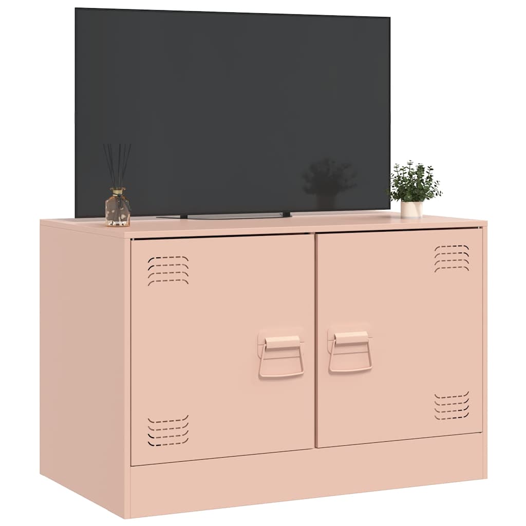 Meuble TV rose 67x39x44 cm acier