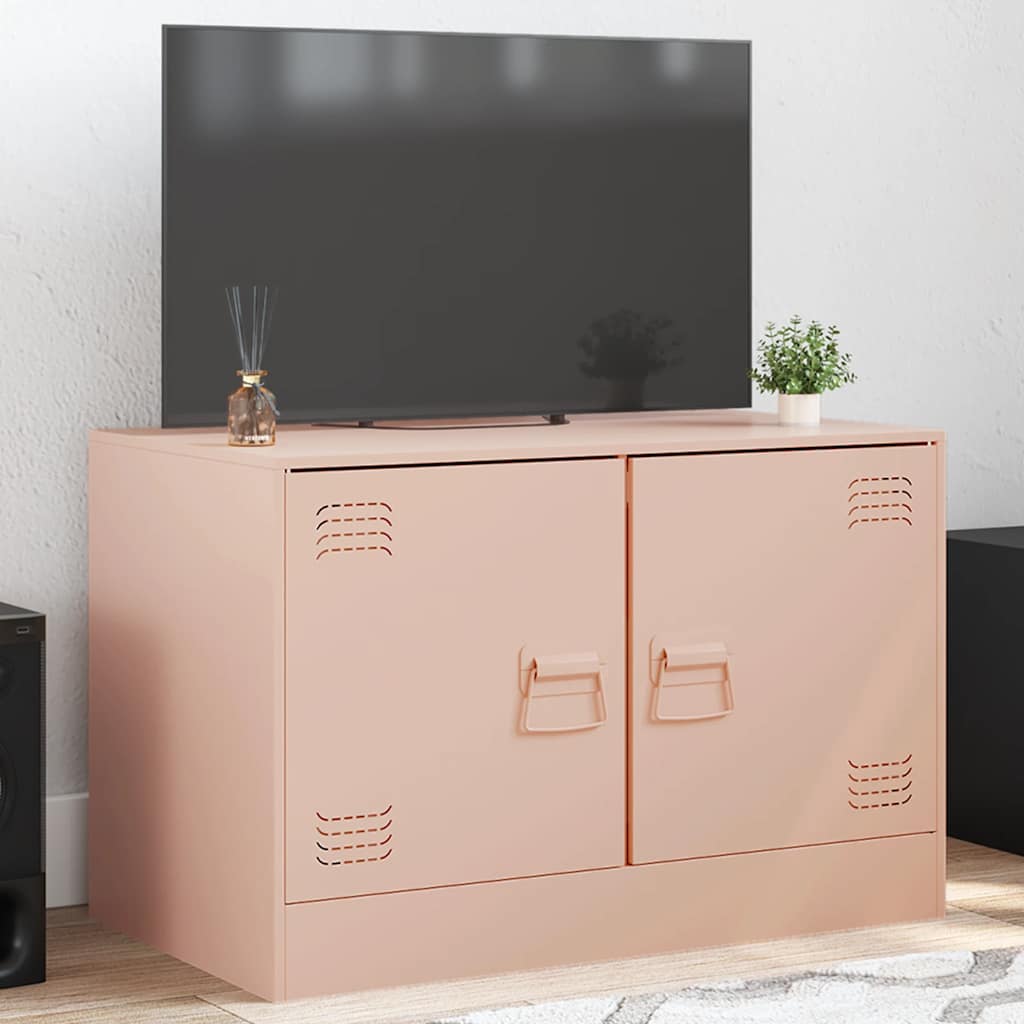 Meuble TV rose 67x39x44 cm acier