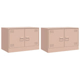 Meubles TV 2 pcs rose 67x39x44 cm acier