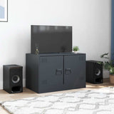 Meuble TV anthracite 67x39x44 cm acier