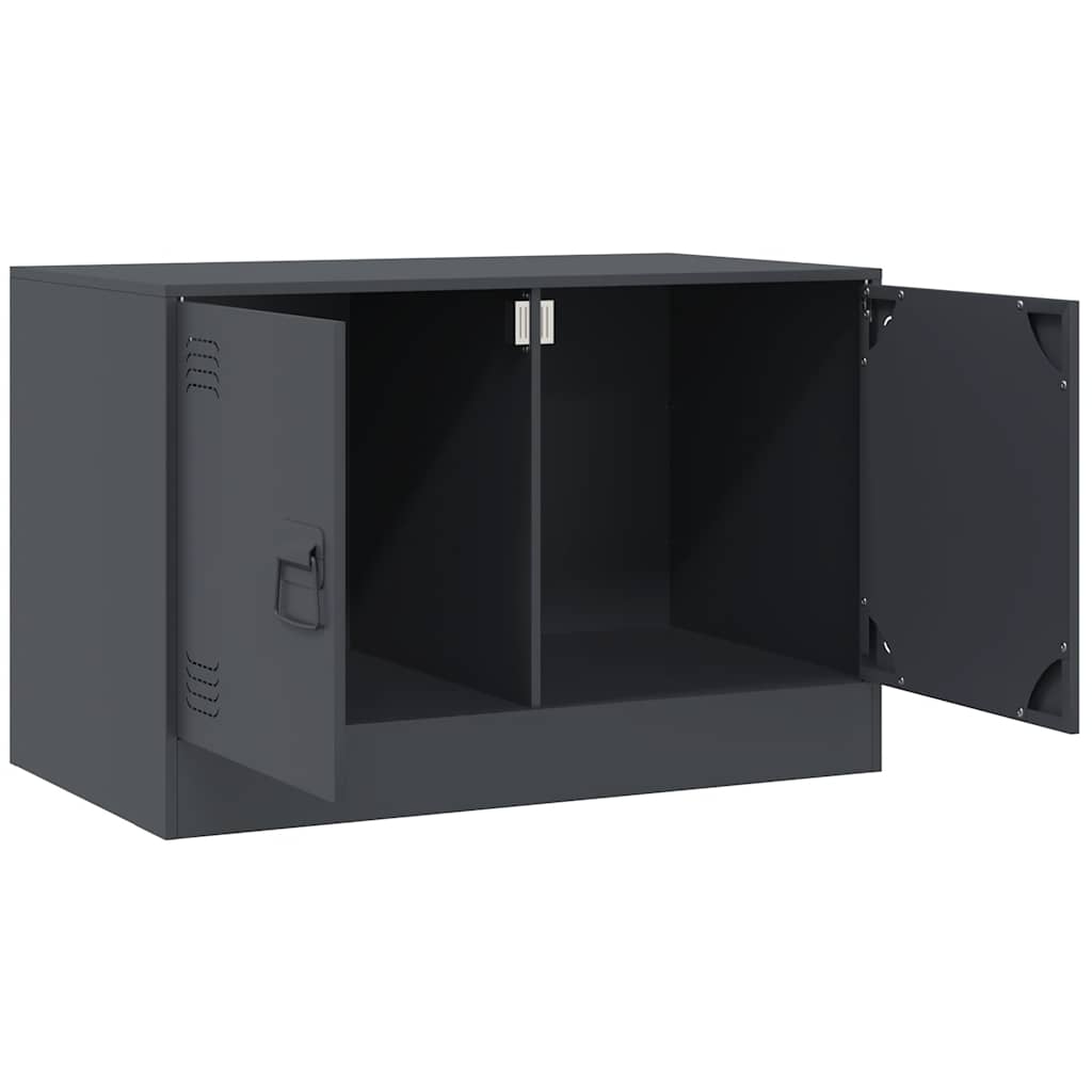 Meuble TV anthracite 67x39x44 cm acier