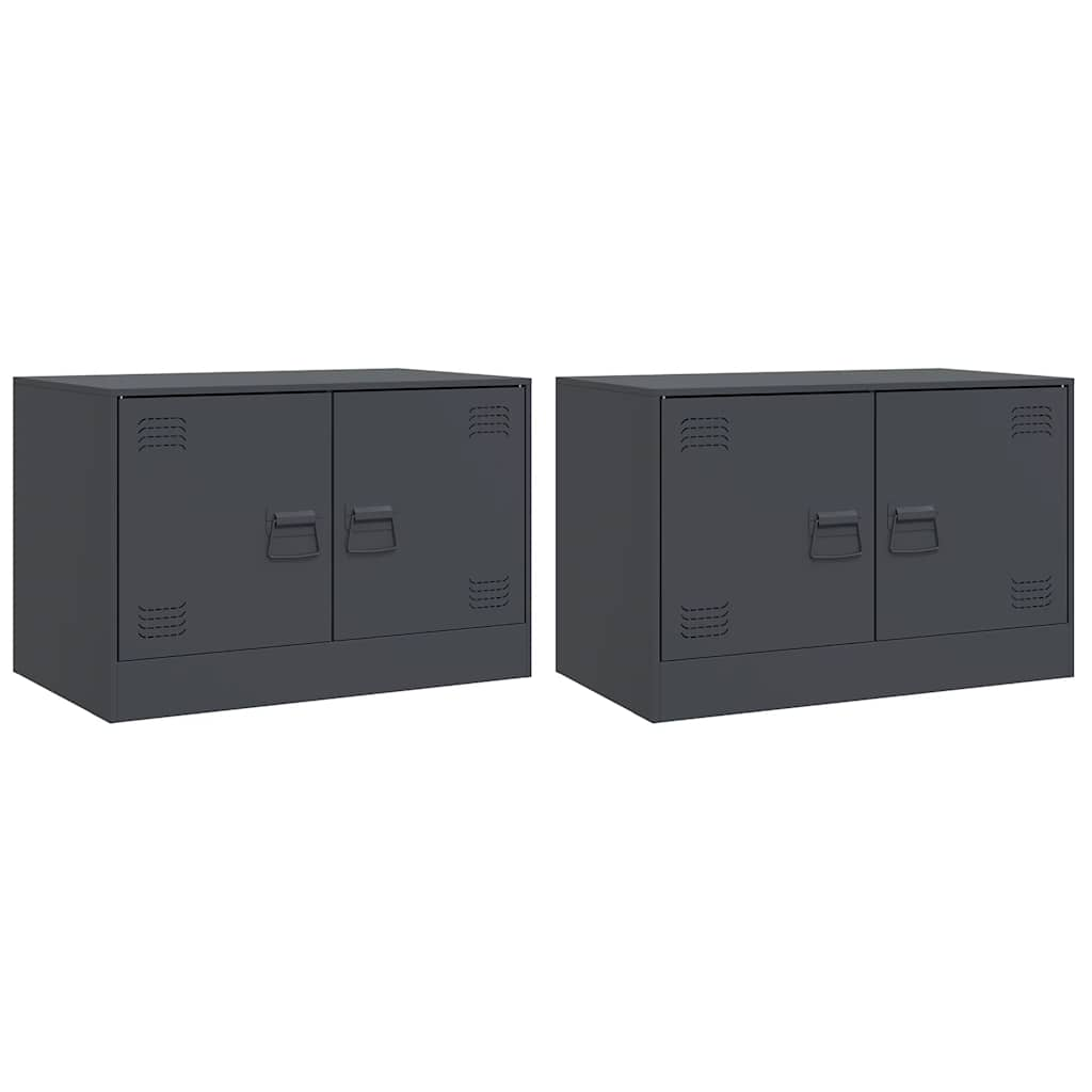 Meubles TV 2 pcs anthracite 67x39x44 cm acier