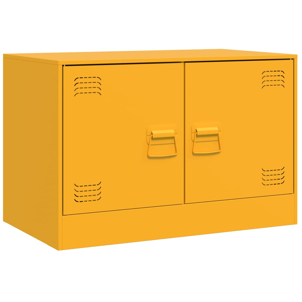 Meuble TV jaune moutarde 67x39x44 cm acier