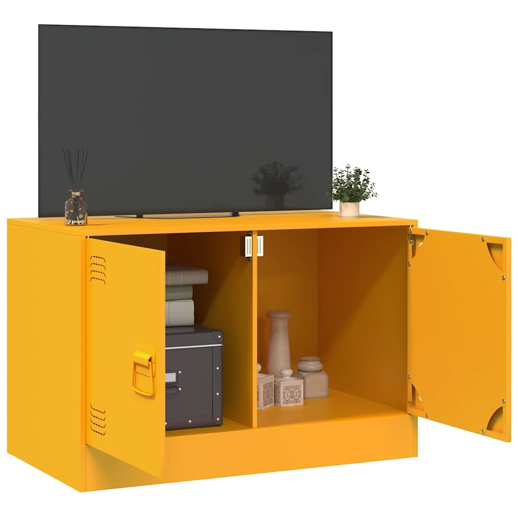 Meuble TV jaune moutarde 67x39x44 cm acier