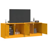 Meubles TV 2 pcs jaune moutarde 67x39x44 cm acier