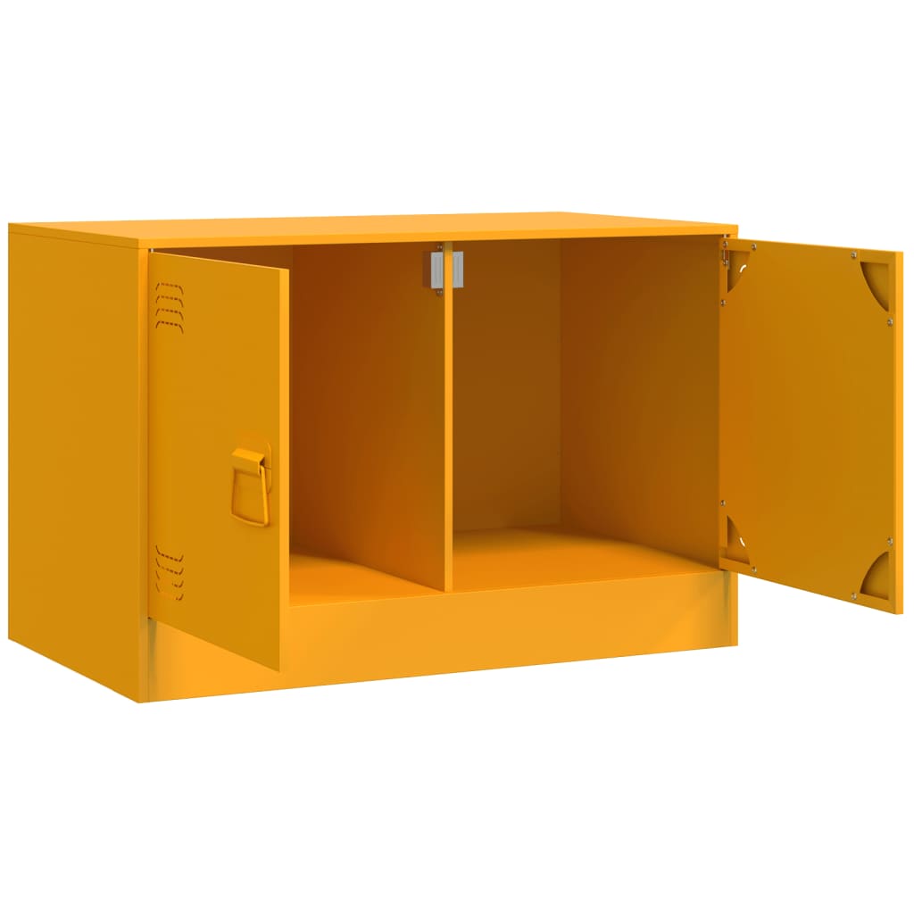 Meubles TV 2 pcs jaune moutarde 67x39x44 cm acier