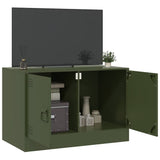 Meuble TV vert olive 67x39x44 cm acier