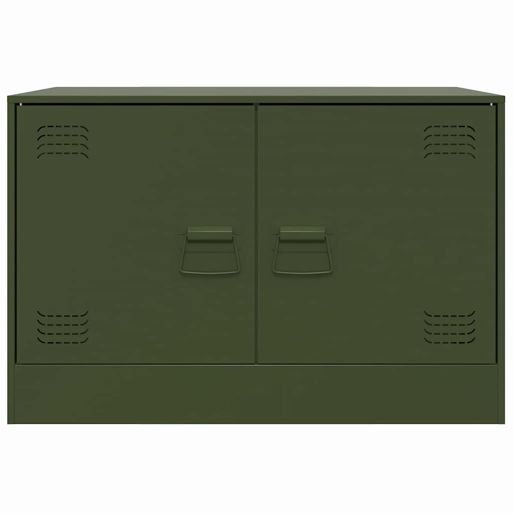 Meuble TV vert olive 67x39x44 cm acier