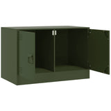 Meuble TV vert olive 67x39x44 cm acier