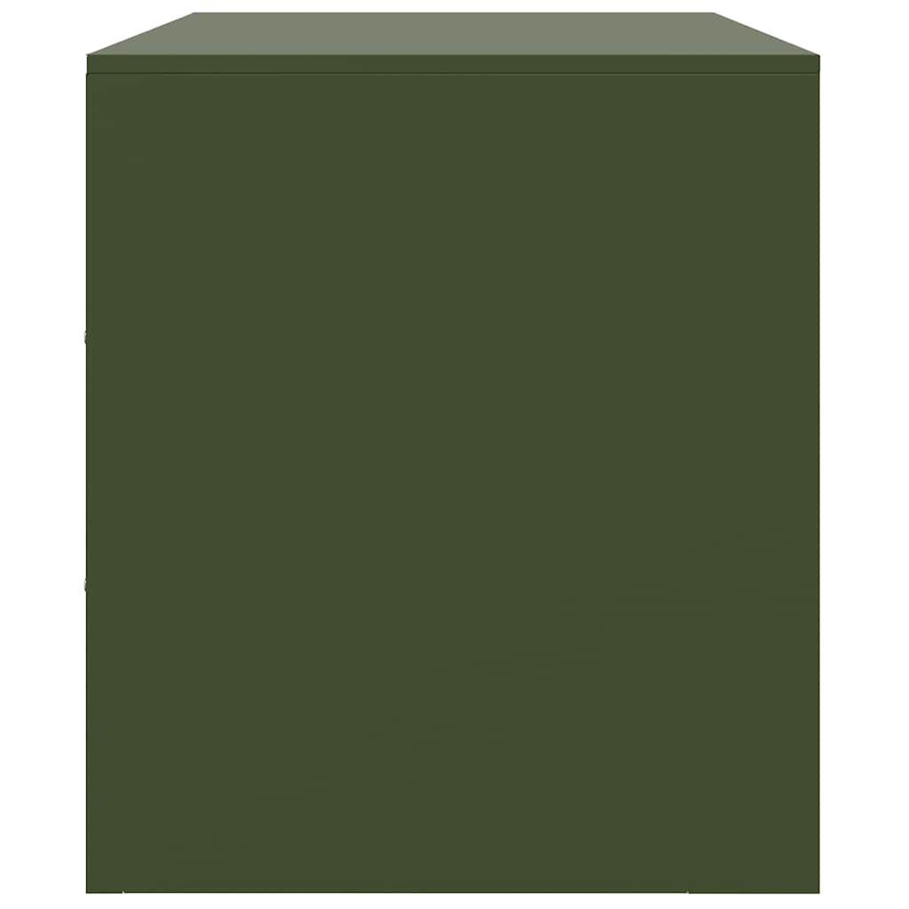 Meuble TV vert olive 67x39x44 cm acier