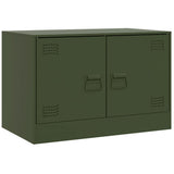 Meubles TV 2 pcs vert olive 67x39x44 cm acier