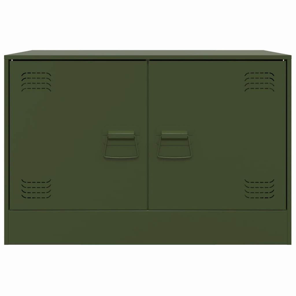 Meubles TV 2 pcs vert olive 67x39x44 cm acier