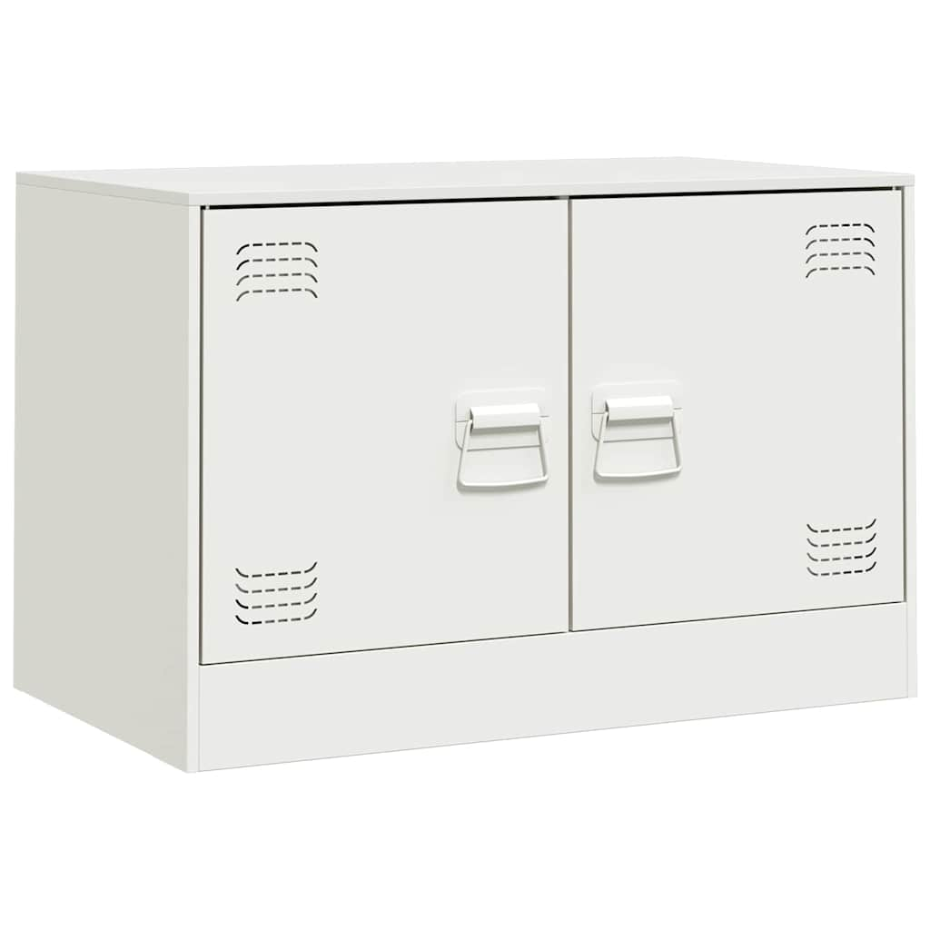 Meuble TV blanc 67x39x44 cm acier