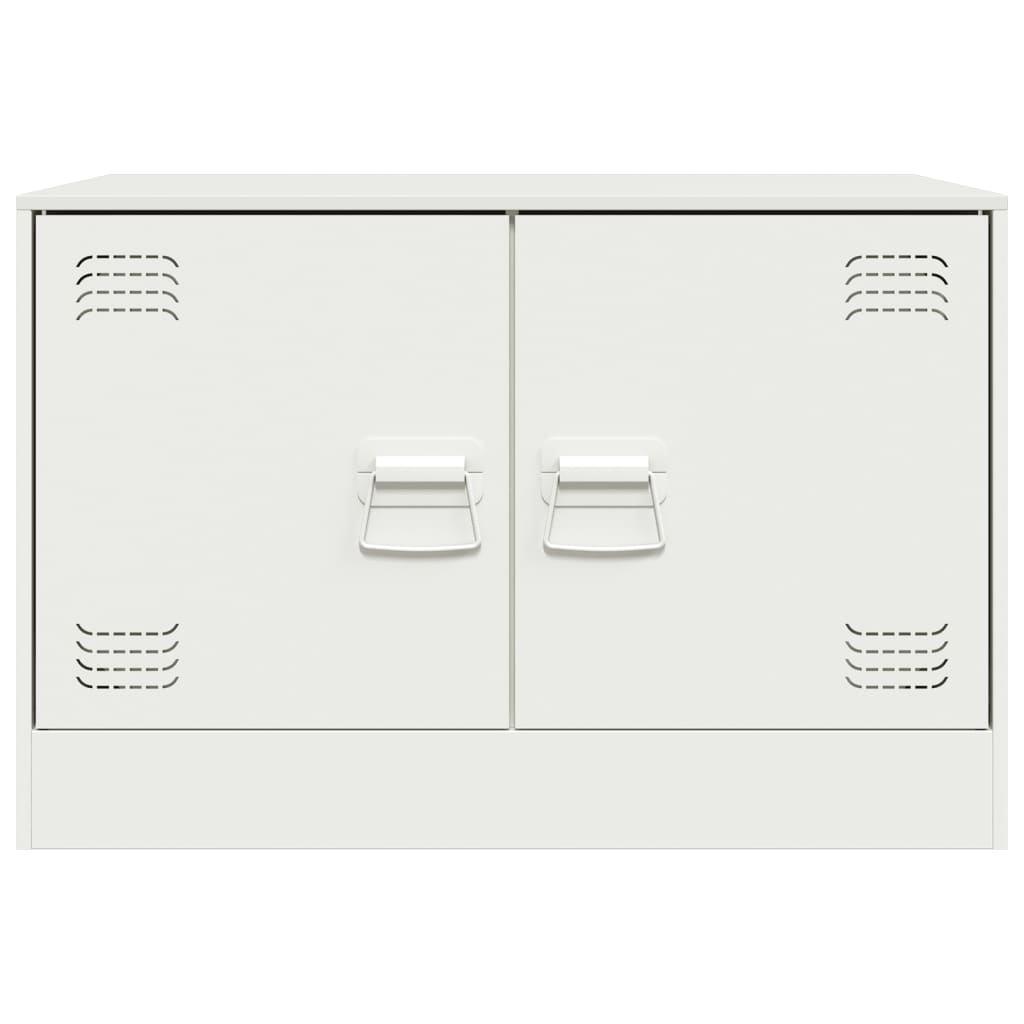 Meuble TV blanc 67x39x44 cm acier