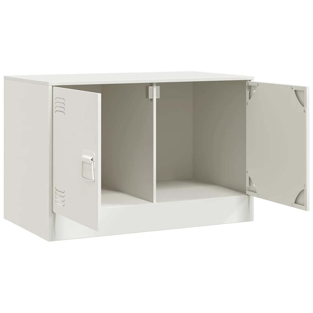 Meuble TV blanc 67x39x44 cm acier