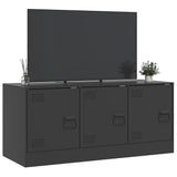 Meuble TV noir 99x39x44 cm acier