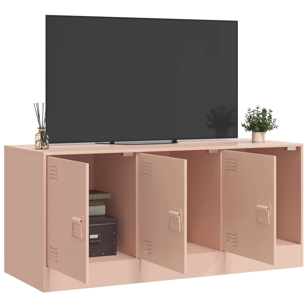 Meuble TV rose 99x39x44 cm acier