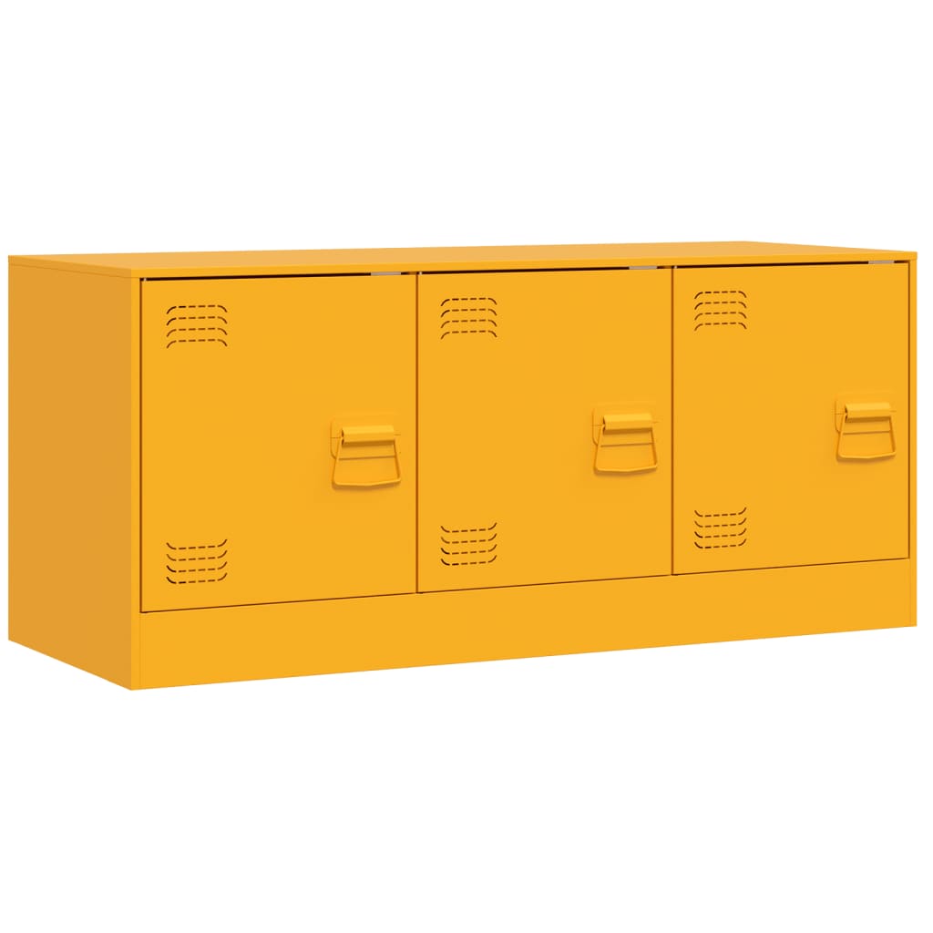 Meuble TV jaune moutarde 99x39x44 cm acier