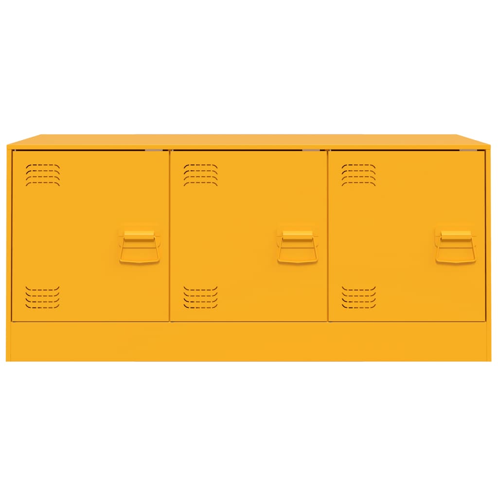 Meuble TV jaune moutarde 99x39x44 cm acier