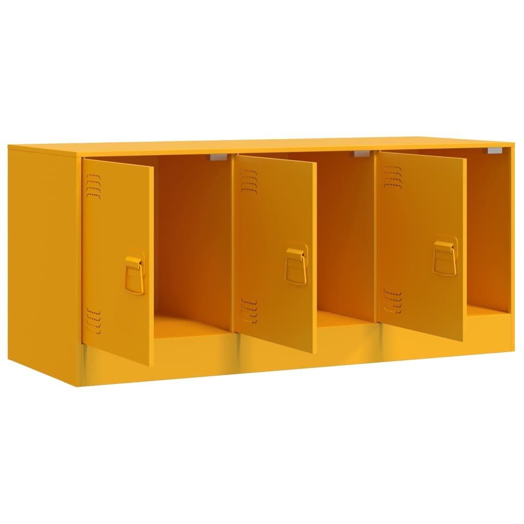 Meuble TV jaune moutarde 99x39x44 cm acier