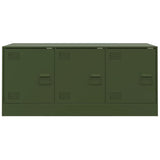 Meuble TV vert olive 99x39x44 cm acier