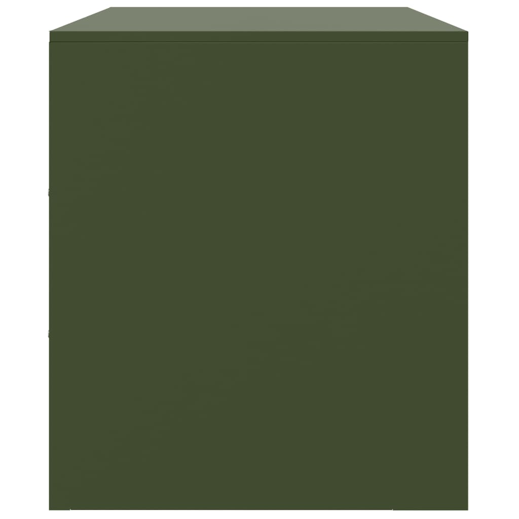 Meuble TV vert olive 99x39x44 cm acier