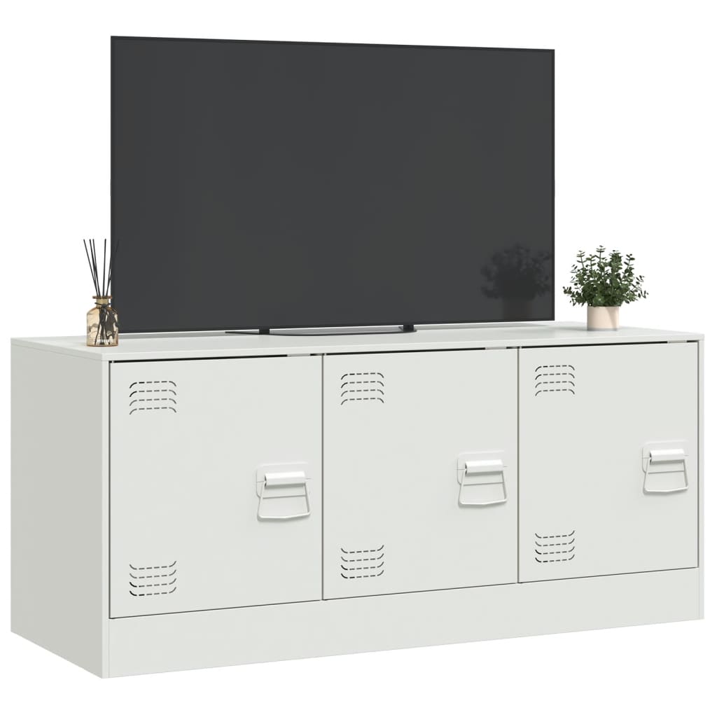 Meuble TV blanc 99x39x44 cm acier