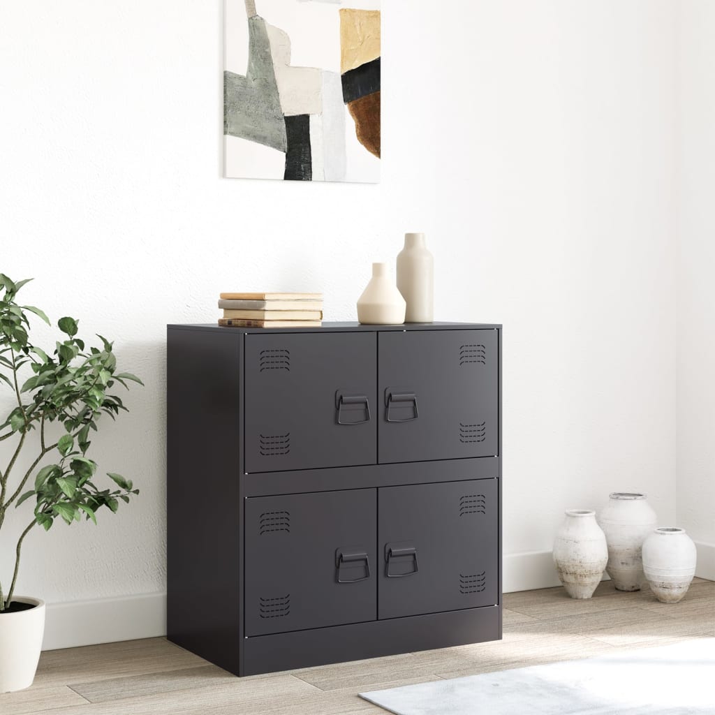 Schwarzes Sideboard 67x39x73 cm aus Stahl