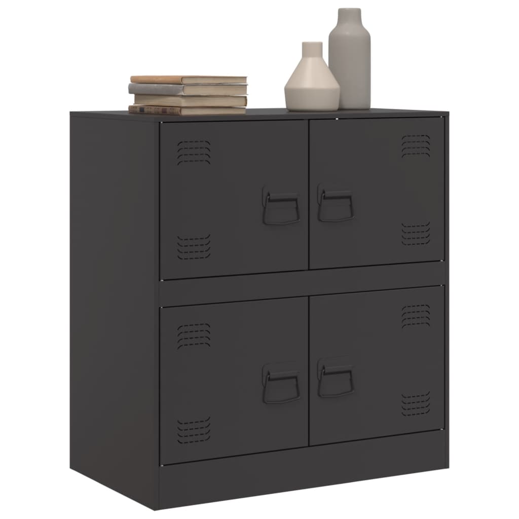 Schwarzes Sideboard 67x39x73 cm aus Stahl