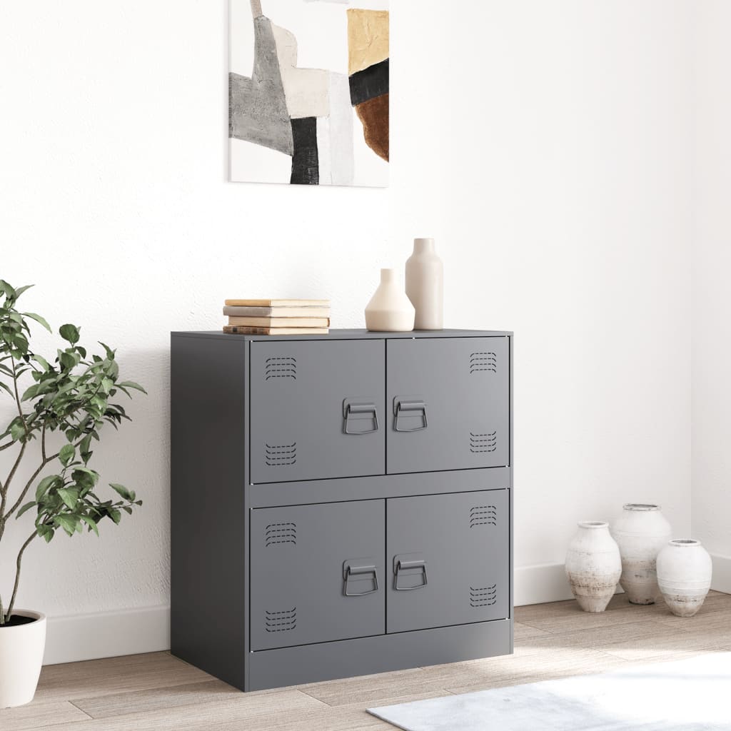 Buffet anthracite 67x39x73 cm acier