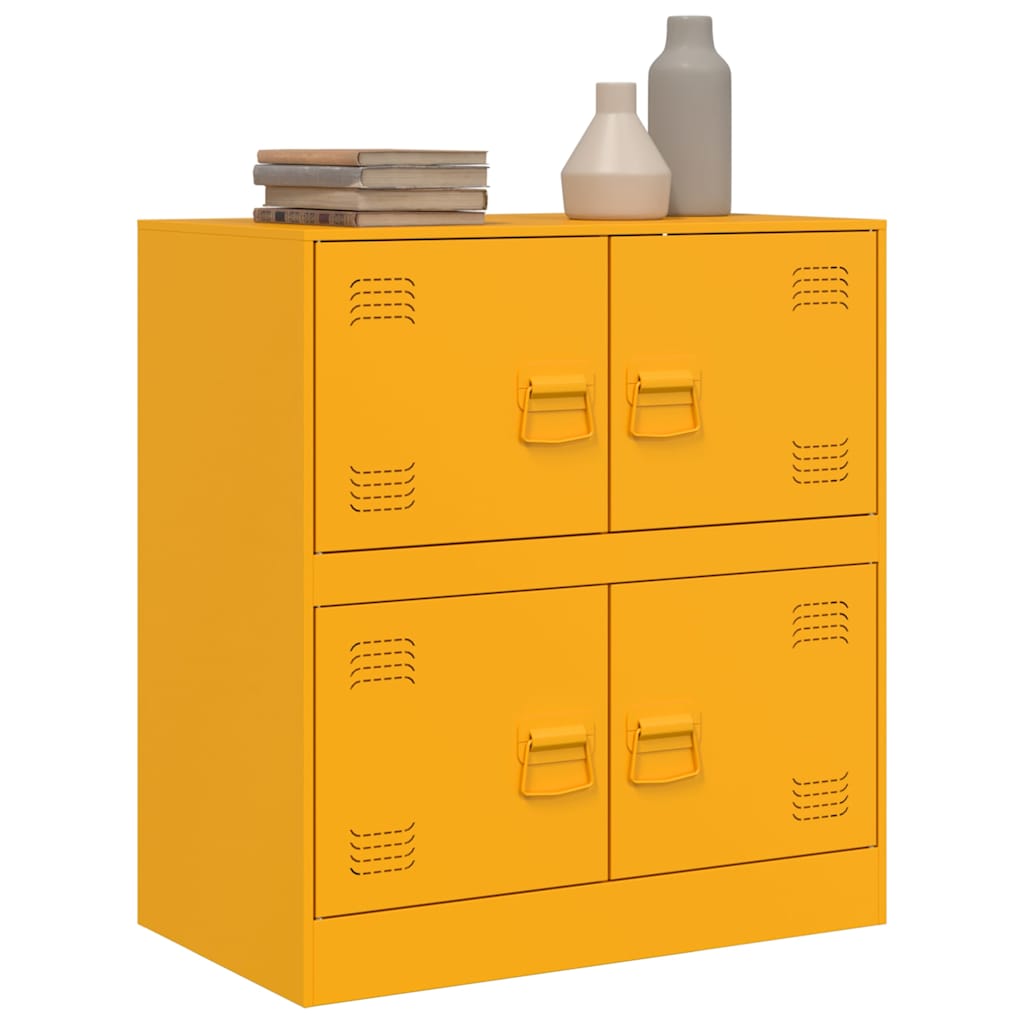 Buffet jaune moutarde 67x39x73 cm acier