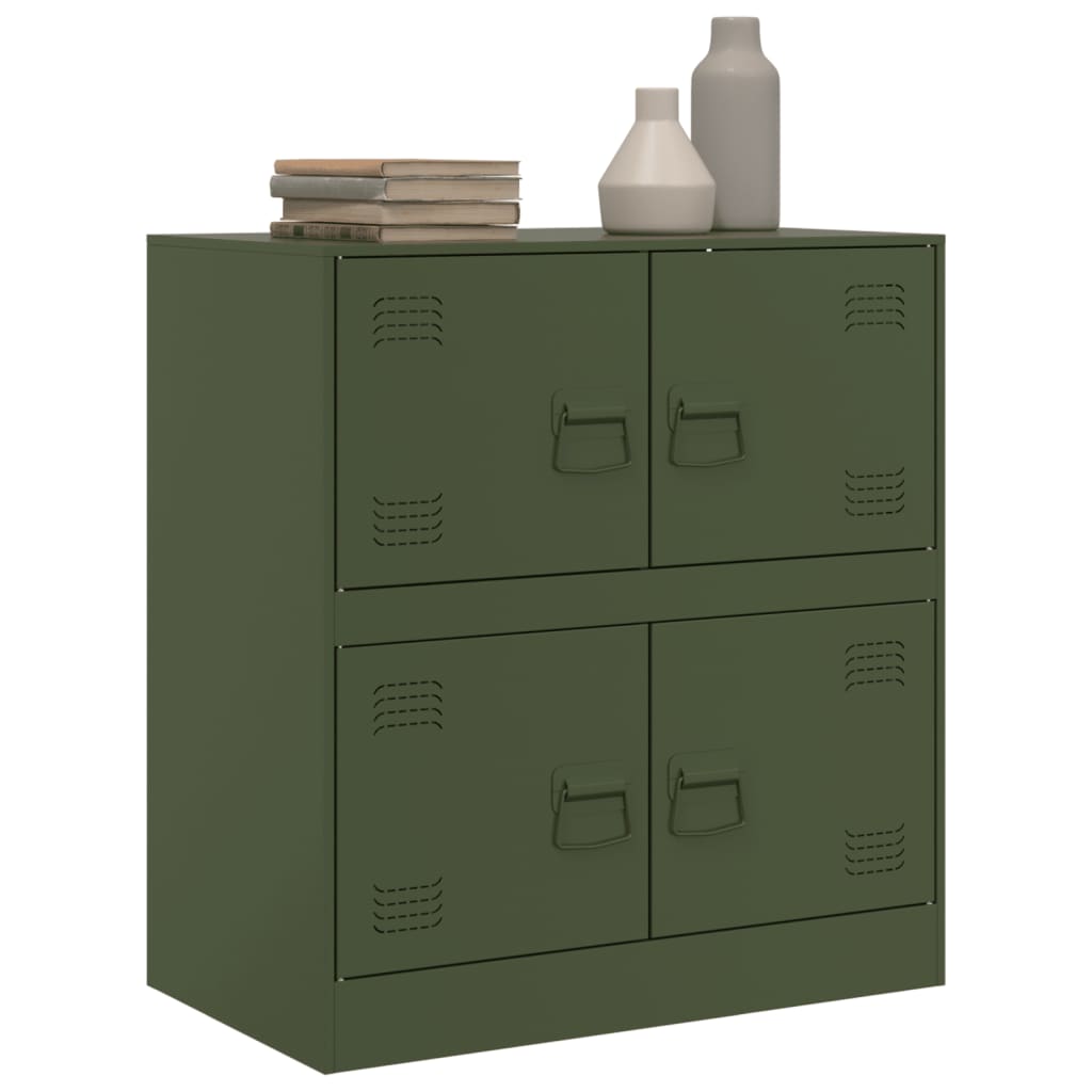 Olive green sideboard 67x39x73 cm steel